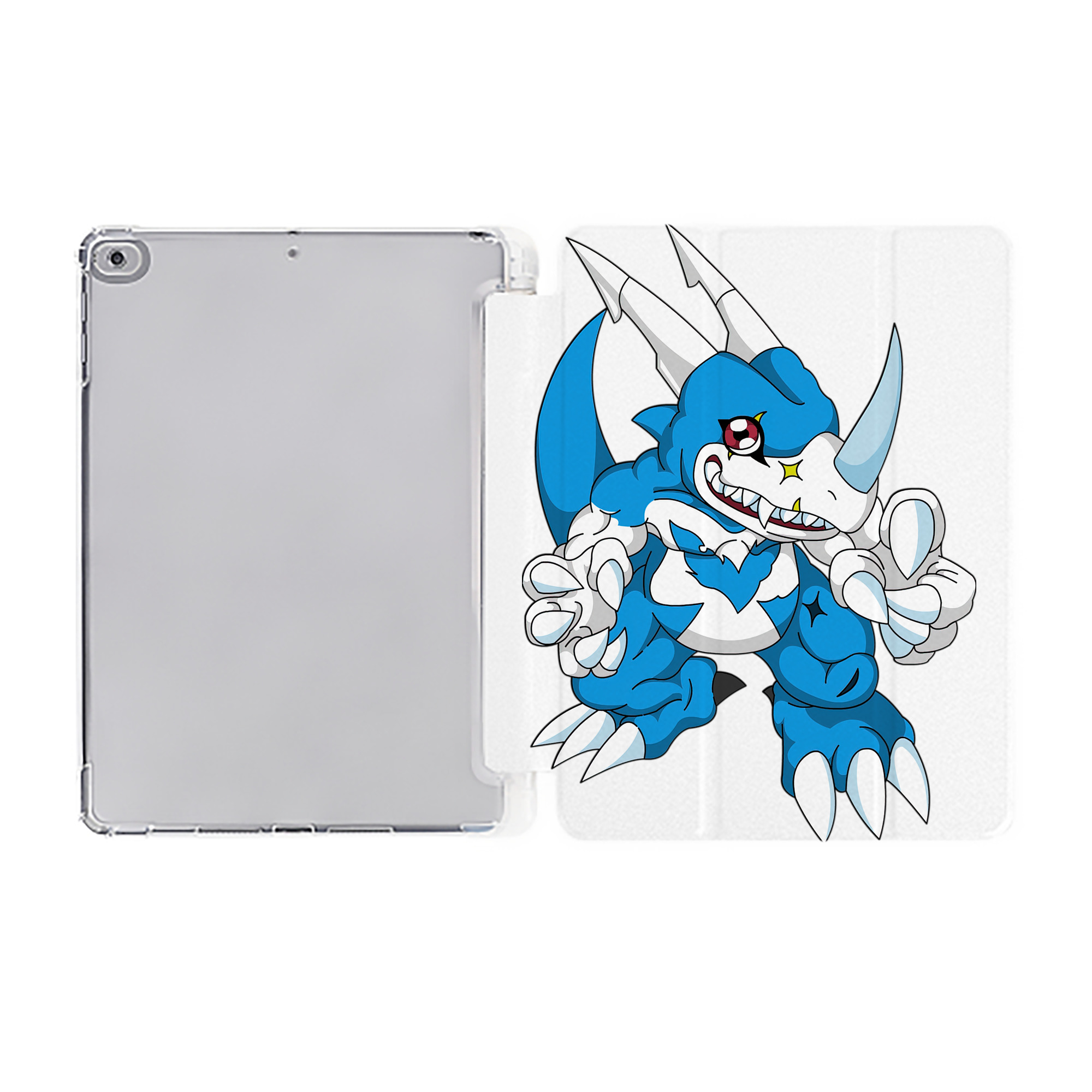 （画像用） Digimon デジタルモンスター/デジモン IPad ケース ペン収納付き 三つ折りスタンド PUレザー×シリコン 対応機種9.5/10.5/10.9インチ